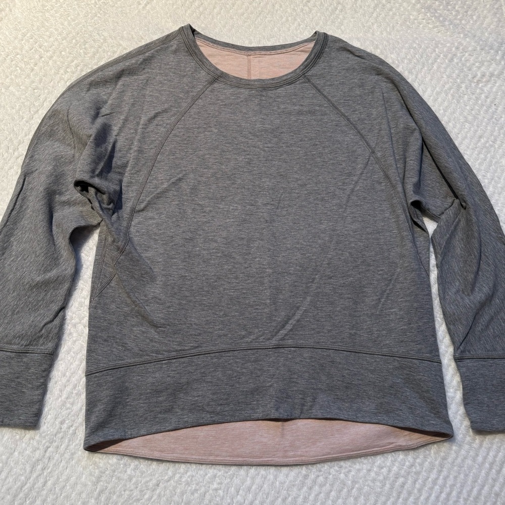 Lululemon Reversible Gray and Pink Long Sleeve Sweatshirt
